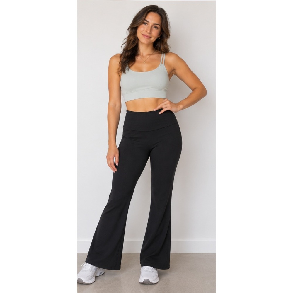 Criss-cross Waistband Flare Pants - Picture 1 of 3